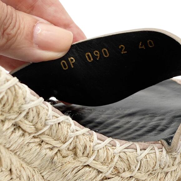 Valentino Rockstud Espadrille Wedge Sandals Nude Poudre Leather Size 40 US 10 - Picture 7 of 16